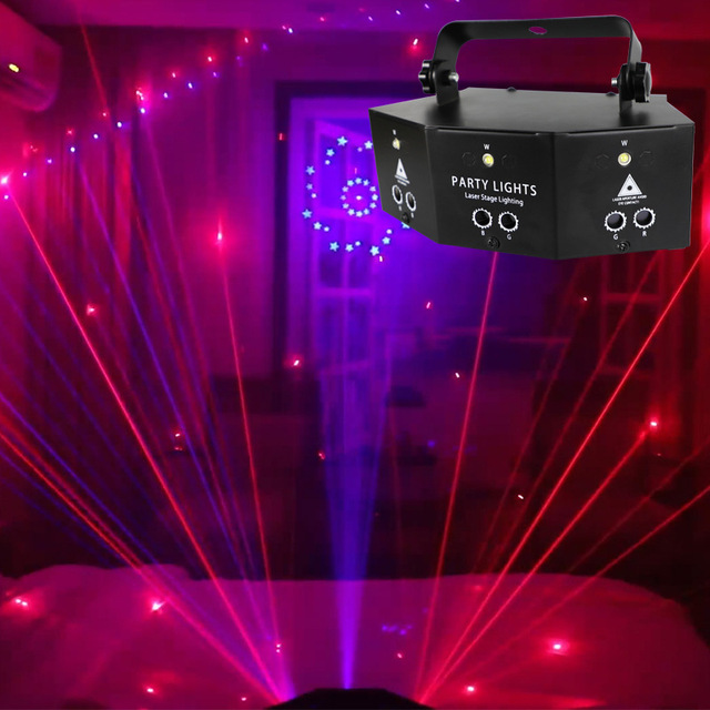 10W RGBW Disco Laser Stage Light 3D Laser Projector with LED Light Source for Party Lighting