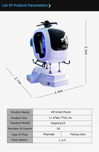 Simulateur d'hélicoptère de vol Vr 9d 360 degrés Vision libre Camping en plein air Vr petit avion - Product Image 4