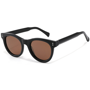 Lunettes de soleil unisexes, monture noire, verres marron, protection UV400, style rétro, protection solaire pour adultes - Product Image 1