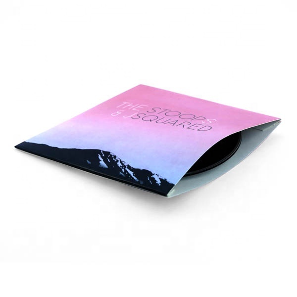 Custom Printed Double cd Envelope Cardboard Sleeve Envelope Side Open Pocket cd Holder