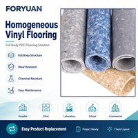 Revêtement de sol vinyle homogène imperméable de 2 mm, rouleau hygiénique facile à nettoyer pour les projets de salles d'opération hospitalières