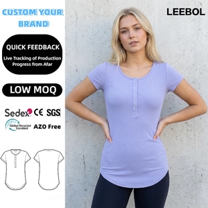 T-shirt sportiva da <span class=keywords><strong>donna</strong></span> sexy a girocollo a maniche corte, modellante, per palestra, stile Y2K - Product Image 1