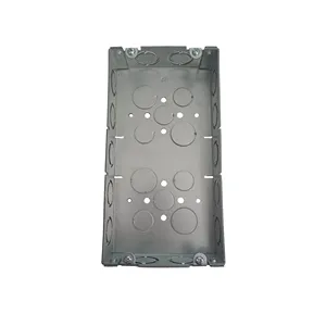 3-Gang Galvanized Steel Silver Gang Box With Concentric Knockouts Welded Outlet Box Rectangular Electric Metal Box