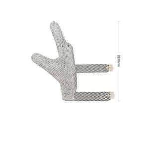 Gant en maille d'acier inoxydable à deux doigts, résistant aux coupures, stérile, personnalisable, vente en gros directe usine pour la couture - Product Image 2