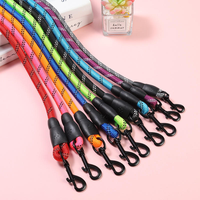 Correa para Perro al por Mayor, Simple, a Rayas, de Poliéster/Nylon, con Mango Suave, Cuerda Trenzada Reflectante, Liberación Rápida, Cable Duradero, Antienredos
