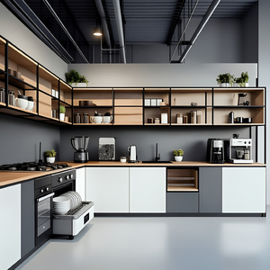 Ensemble d'armoires de <span class=keywords><strong>cuisine</strong></span> semi-ouvertes sans poignées de style simple Xichu à <span class=keywords><strong>prix</strong></span> abordable - Product Image 3