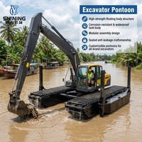 Kit complet de ponton amphibie à haute flottabilité avec chenilles résistantes à l'usure pour travaux en boue molle complexe et en eau libre