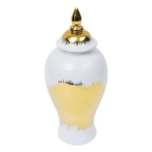 Vase en céramique de style européen, vase à fleurs en porcelaine dorée pour la décoration de la maison, pots à gingembre pour hôtel - Product Image 2