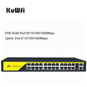KuWFi Gigabit POE Switch 24 puertos 100M Full Duplex 48G Full POE Switches 1000M Transmisión 24G20GB Conmutadores de red POE - Product Image 2