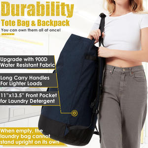Mochila para Ropa Sucia de 125L con Correas para los Hombros, Cesto para Ropa Sucia, Esencial para el Hogar, la Universidad y el Dormitorio, Bolsa de Viaje Lavable y Plegable - Product Image 4