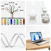 Câble Ethernet Cat6A Slim UTP 32AWG Cuivre Nu RJ45 8P8C Gaine PVC 0,5m-30m Cordon de Brassage Blanc Noir Vente en Gros