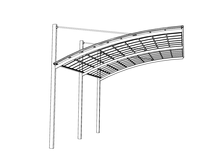 Abri de voiture en polycarbonate anti-UV, structure en aluminium 6063-T5, robuste, étanche, design moderne, montage facile, type cantilever en L