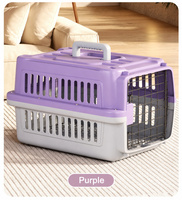 Cage de transport robuste pour animaux de compagnie, légère, bicolore, avec ventilation multi-positions, pour chatons et chiots, transport extérieur