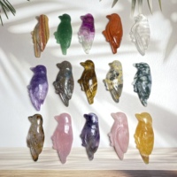 Figurine d'oiseau sculptée en cristal naturel, pierre précieuse, pour la décoration de la maison et comme cadeau