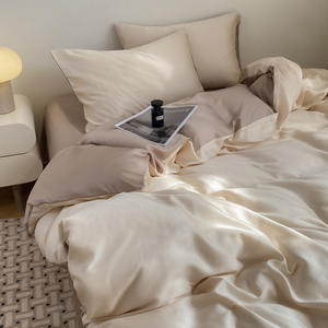 Ensemble <span class=keywords><strong>de</strong></span> draps <span class=keywords><strong>de</strong></span> lit en soie lavée brodée imprimée pour l'été frais, 4 pièces, confort adulte, doux, literie - Product Image 6