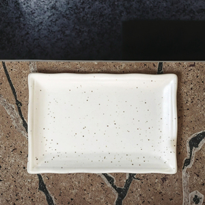 Assiette rectangulaire Luna White 20cm x 13cm avec beau motif végétal - Product Image 4