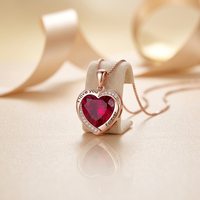 Vente en gros de pendentif en argent sterling 925 pour femme en forme de coeur d'amour pour toujours 5A Zircon 12 collier pendentif pierre de naissance