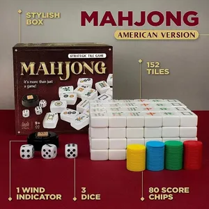 Melamine Mahjong Tile Set With Custom Printing Classic Strategy Game For Kids Families And Adults Ages 8 And Up