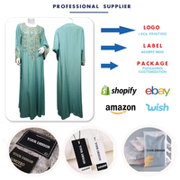 AB497 Abaya de haute qualité pour femmes, robe musulmane, jalabiya brodée de paillettes pour vêtements islamiques, robe Dubaï, arabe