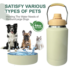 Yeni koleksiyon bir galon sürahi 18/8 BPA içermeyen paslanmaz çelik çift katlı termos soğuk yalıtımlı içecek ve köpek maması kasesi - Product Image 5