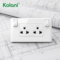 Prise murale modulaire Kolani série 120, 2 prises multiples avec interrupteur indépendant, 16A 250V, prise universelle