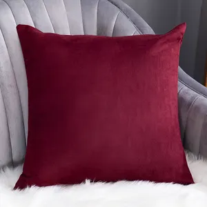 Plain velvet pillow cover case contracted solid color embossed cushion covers customize for couch