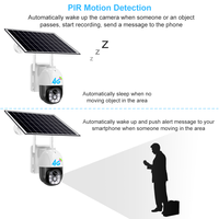 Caméra de sécurité solaire V380 Détection de mouvement PIR Extérieur Caméra solaire 4G 5MP