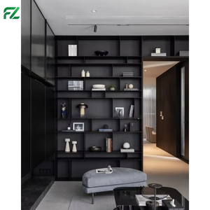 Libreria Moderna Personalizzata, Scaffale da Studio Contemporaneo in Metallo e Alluminio, Montaggio a Parete per Soggiorno e Ufficio - Product Image 3