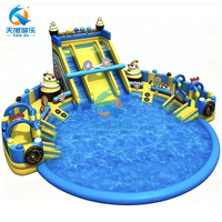 Tobogán Acuático Inflable Comercial Popular de Doble Carril para Exteriores con Gran Piscina de Chapoteo, PVC de Alta Capacidad para Adultos