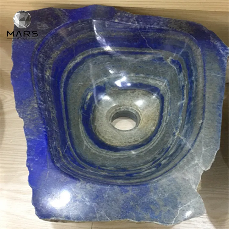 Benutzer definierte Größe Kleine Badezimmer Ecke Blau Edelstein Onyx Waschbecken