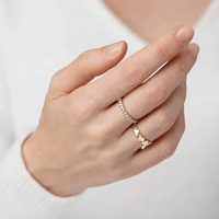 Peishang Fabrikanten Custom Hart Ring 14K 18K Vergulde Messing Sieraden Mode Ringen Voor Valentijnsdag Cadeau