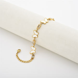 Pulseras de boda de Plata de Ley 925 más vendidas, pulseras de cadena con abalorio de mariposa - Product Image 1