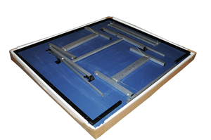 KBL-08T07 Ensemble de tennis de table moderne pliable et mobile pour l'intérieur avec table en MDF durable pulvérisée bleue - Product Image 6