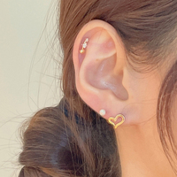 Boucles d'oreilles ROXI en argent sterling 925 plaqué or 18 carats avec une rangée de diamants, boucles d'oreilles à fil doré