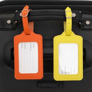 Étiquette de bagage en cuir PU coloré, pendentif pour sac à main, étiquette nominative pour bagages, fabriquée en usine BSCI - Product Image 2
