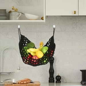 Panier de rangement bohème tissé à la main avec poches en filet pour cuisine - Product Image 2