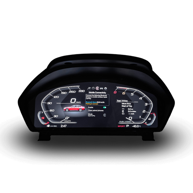 The LCD Digital Instrument Cluster for BMW F10F18F06F12F02 F30 E90E60 E/Fseries Supports Apple/Android Carplay Screen Mirroring