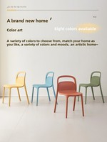 Chaise de salle à manger en plastique de style nordique moderne avec dossier épaissi, empilable, couleur personnalisable pour balcon extérieur et petits espaces