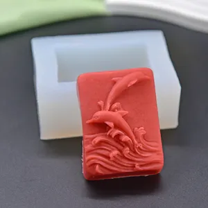 Cổ Phiếu Có Sẵn Hình Chữ Nhật Cá Heo Hình Dạng Xà Phòng Tự Làm Hương Liệu Nến Silicone Khuôn Mẫu 3D Handmade Silicone Khuôn