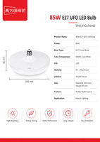 Ampoule LED UFO 30W/40W/50W Ultra-fine en plastique, culot E27, économe en énergie, garantie OEM de 3 ans