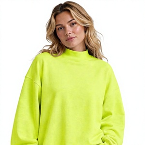 New Arrival Solid <b>Pattern</b> Best Selling Factory Made Plain Dyed Quick Dry Anti-Pilling <b>Women</b> Blank Mockneck Sweatshirt Outerwear - Product Image 1