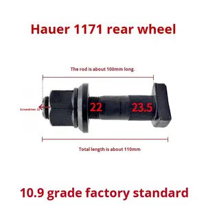 Sinotruk Howo HOWO2197 boîtier d'essieu d'ingénierie vis de pneu avant arrière en acier boulons de moyeu de roue 23mm d'épaisseur haute résistance 10.9 Grade - Product Image 3