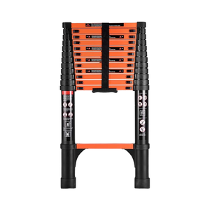 Échelle télescopique en fer à prix avantageux de 3,9 m, échelle industrielle, rétractable en un clic, gain de place, capacité de charge de 150 kg - Product Image 1