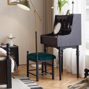 French Retro Solid Wood Dressing <b>Table</b> With Storage Bedroom <b>Makeup</b> Vanity Vintage Style - Product Image 4