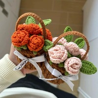 Kit de Matériel de Tricot Fait Main pour Décoration Murale : Pendentif Bouquet de Roses et Fleurs au Crochet Personnalisable DIY