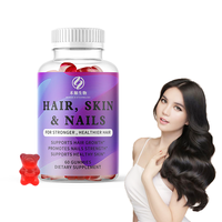Gummies multivitaminées OEM/ODM pour la croissance des cheveux chez la femme, avec vitamine D2, biotine et vitamine E