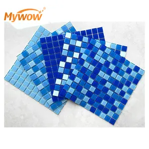 Gạch Mosaic cho hồ bơi khảm phòng tắm gạch thủy tinh màu xanh hồ bơi khảm gạch thủy tinh