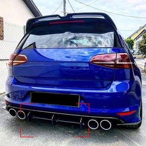 Volkswagen Golf 7R <b>Rear</b> <b>Spoiler</b> Matte Black Tail Lip With Canards For Bumper Modification - Product Image 3