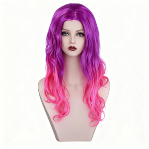 <span class=keywords><strong>Gamora</strong></span> Guardians of the Galaxy Cosplay-Perücke, Kunsthaar, Anime-Stil, lila bis rot, Ombre-Farbverlauf für Halloween-Party - Product Image 2