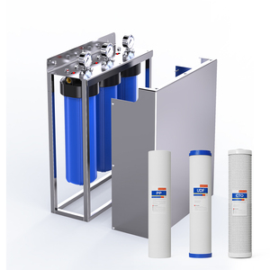 Sistema de Filtración de Agua para Toda la <span class=keywords><strong>Casa</strong></span> de 3 Etapas, Premium, 20 Pulgadas, Big Blue, Gabinete de Acero Inoxidable, 3 Manómetros NPT/BSP - Product Image 2